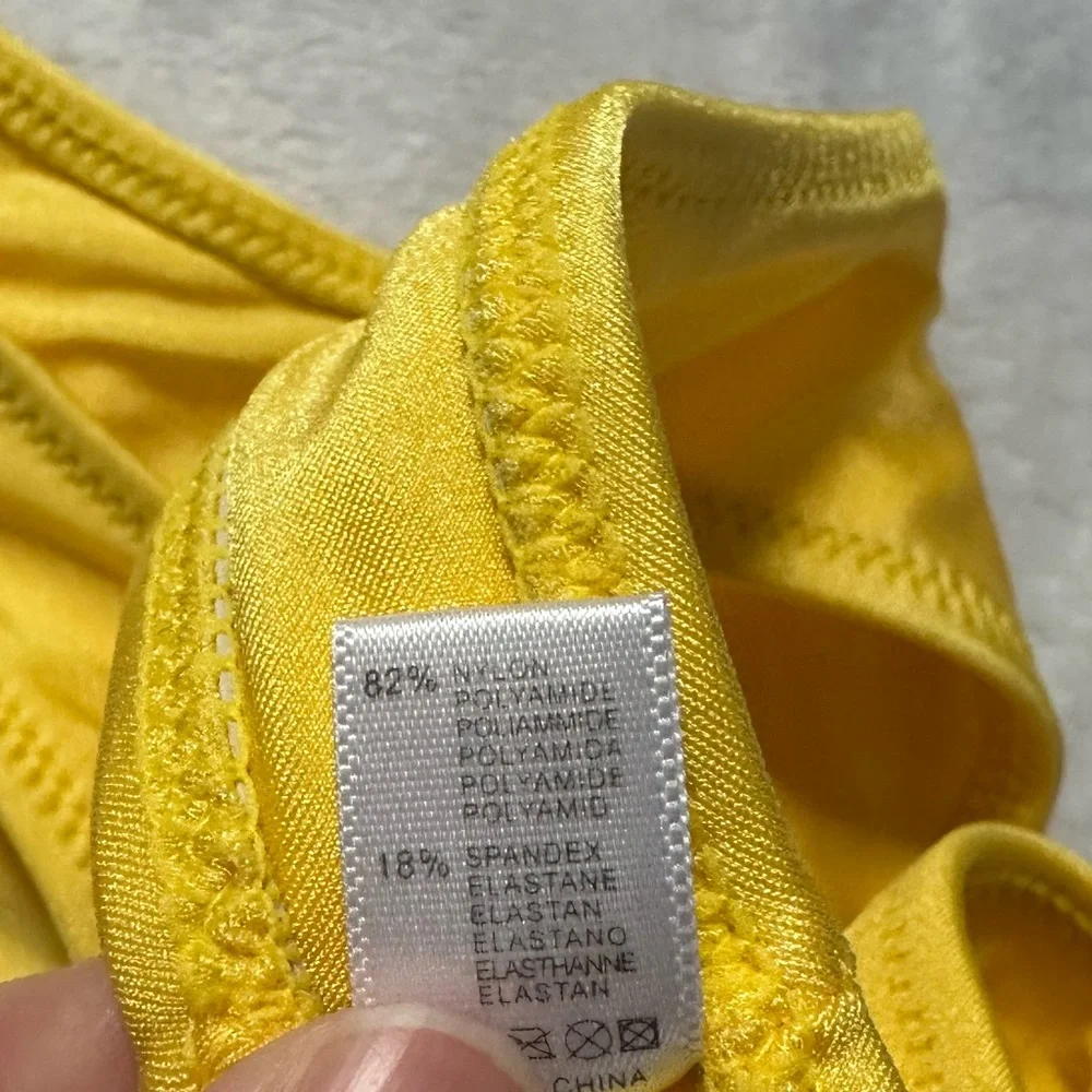 Amazon Yellow Cutout High Leg Bikini Size Medium NWOT